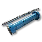 Rubber extruder screw barrel